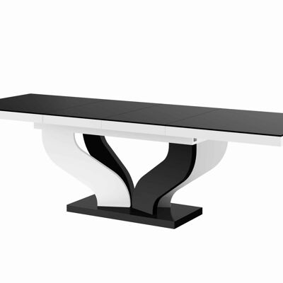 Table à manger extensible Athies noire brillante