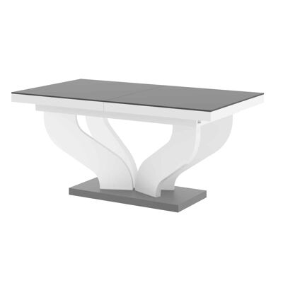Table à manger extensible Athies gris brillant