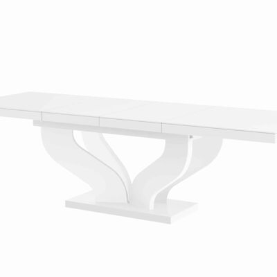 Table à manger extensible Athies, blanc brillant