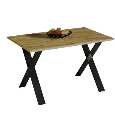 Table à manger extensible Roquecourbe en chêne fabriquée à la main
