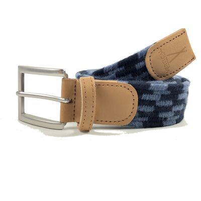 Ceinture tressee bleu noir