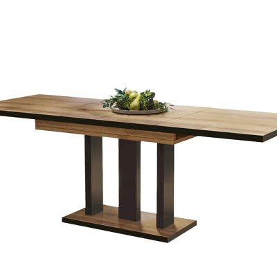 Table à manger extensible Amplier en chêne Wotan avec bords noirs