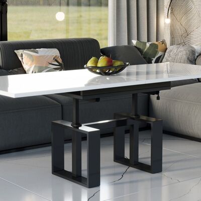 Table basse extensible Pontorson blanche