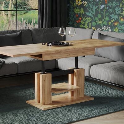 Table basse extensible Giannuccio en chêne doré