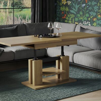 Table basse extensible Giannuccio en chêne naturel