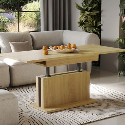 Table basse extensible Angais en chêne naturel