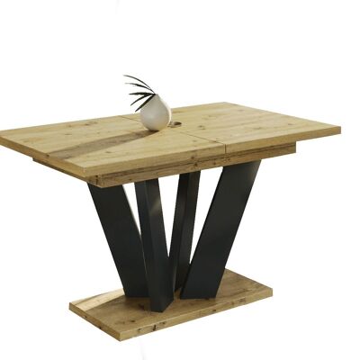 Table à manger extensible Rémuzat en chêne fait main