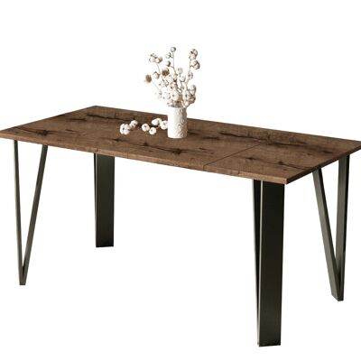 Table à manger extensible Bourdonne en chêne foncé