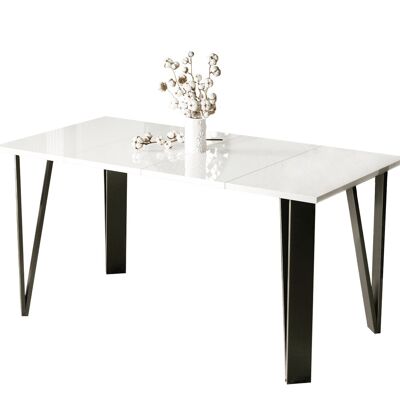Table à manger extensible Bourdonne blanche