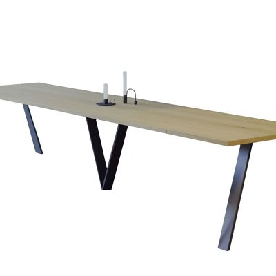 Table à manger extensible Ens en chêne naturel