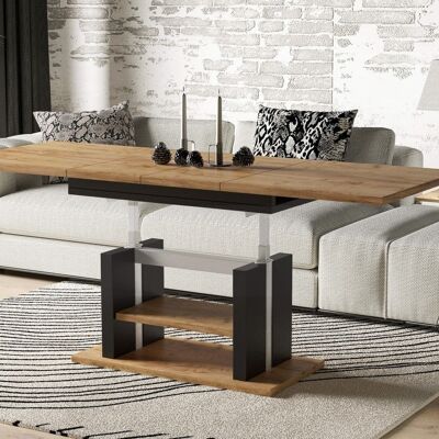 Table basse extensible Aguillon en chêne doré
