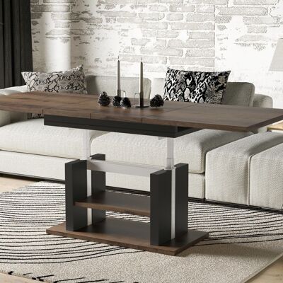 Table basse extensible Aguillon en chêne foncé