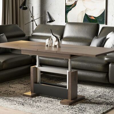 Table basse extensible Hardanges en chêne foncé