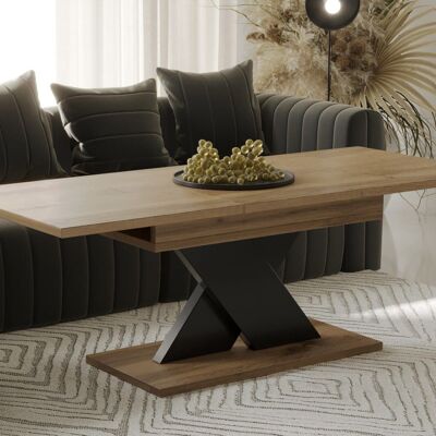 Table basse extensible Bouranton en chêne Wotan
