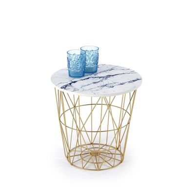 Table basse Auros Mamerlook blanche et bleue