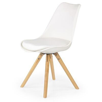 Chaise de salle à manger Villegouge Blanc, Noir, Gris - Blanc