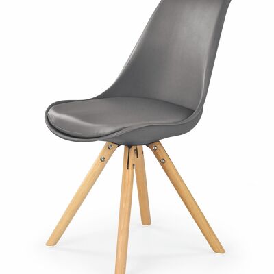 Chaise de salle à manger Villegouge Blanc, Noir, Gris - Gris