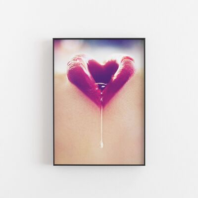 Heart Lips - Wall Art Print-A5