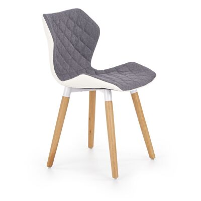 Chaise de salle à manger Savignac grise et blanche
