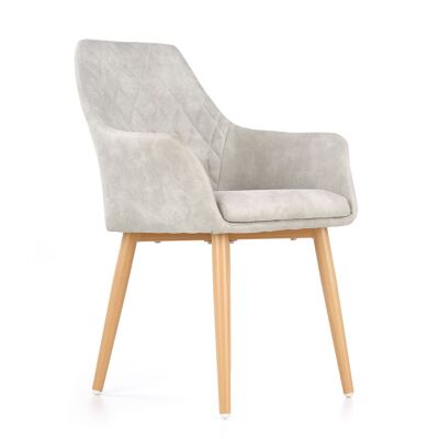 Silla de comedor Chassignoles marrón, azul y gris - Gris