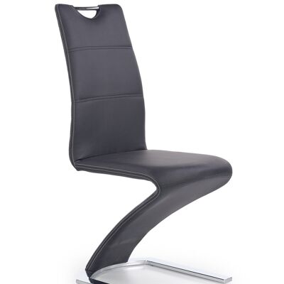 Silla de comedor Puzeaux blanca y negra - Negro