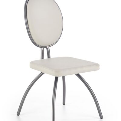 Sedia da pranzo Pennedepie grigio chiaro e cromo, grigio chiaro - grigio chiaro