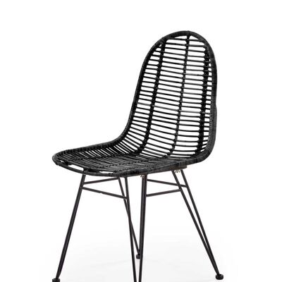 Mées Dining Chair Black, Wood Color - Black