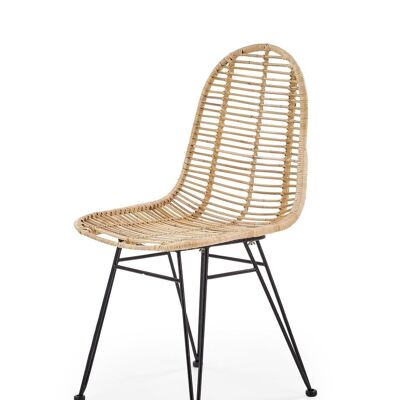 Mées Dining Chair Black, Wood Color - Wood Color