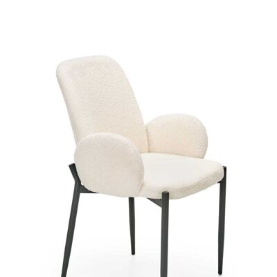 Silla de comedor Charost color crema y gris - Crema