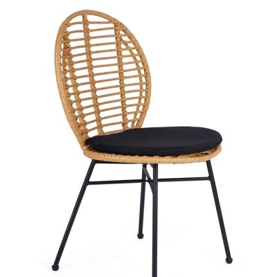 Annebault Dining Chair Wood Color and Black