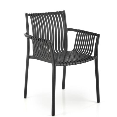 Silla de comedor Termes blanca, negra y gris - Negro