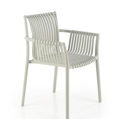 Silla de comedor Termes blanca, negra y gris - Gris