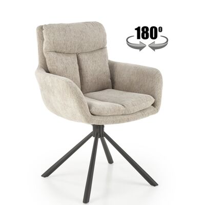 Silla de comedor Esprels beige y gris