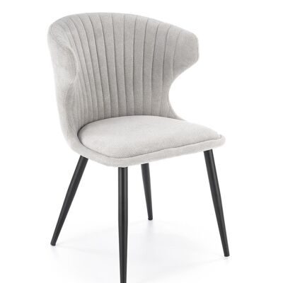 Silla de comedor Cordelière marrón, amarillo y gris - Gris