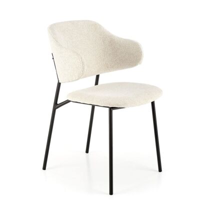 Chaise de salle à manger Hiribéhere Gris, Crème - Crème