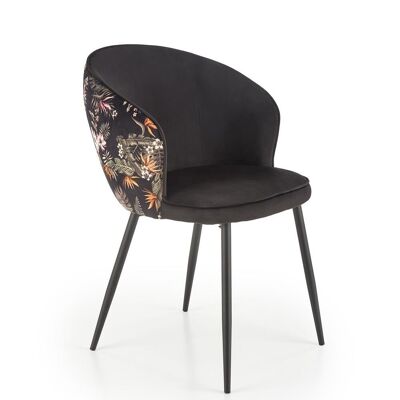 Chaise de salle à manger Moulidars noire et verte
