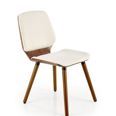 Klang Dining Chair White, Wood Color