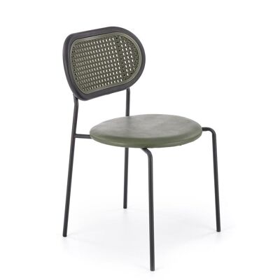 Silla de comedor Villamassargia en rojo, marrón, gris y verde.