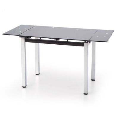 Table à manger extensible Mirville transparente et noire