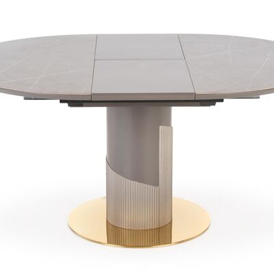 Table à manger extensible Prunoy aspect marbre gris