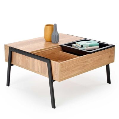 Table basse Rébénacq couleur bois et noir