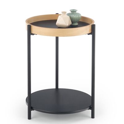 Table basse Hombleux couleur noir et bois