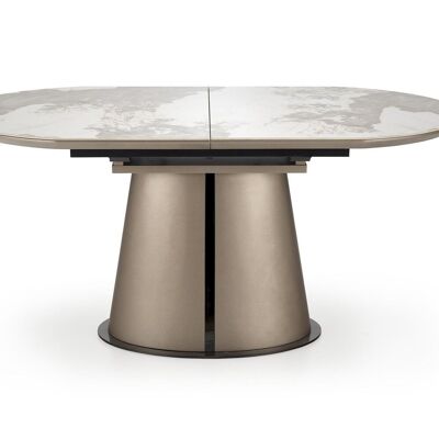Table à manger extensible Gagnières aspect marbre beige