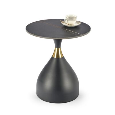 Table basse Mézien aspect marbre noir