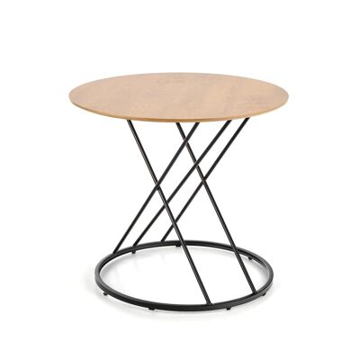 Table à manger en cuir couleur bois