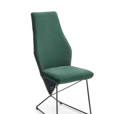 Silla de comedor Rouillon verde, gris