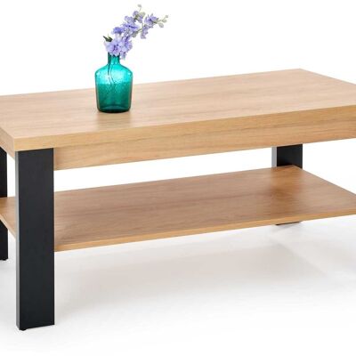 Table basse Senaide en hickora naturel