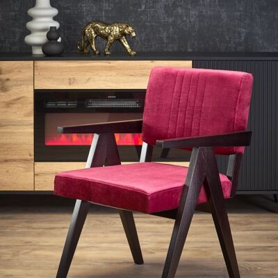 Silla de comedor Faverney roja, verde, dorada y gris