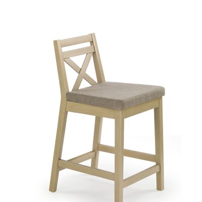 Chaise de salle à manger Rotangy blanche, couleur bois - Couleur bois