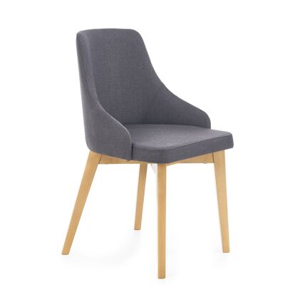 Béarn Dining Chair Dark Grey, Light Beige, Grey, Wood Color, Light Grey - Grey